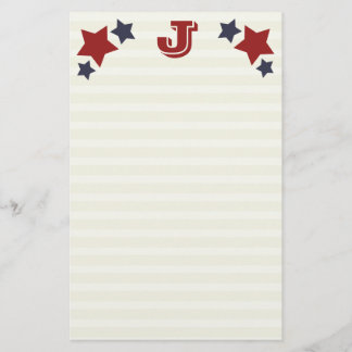 Papeterie Papier à lettres Monogrammes J / Initial J Stars &