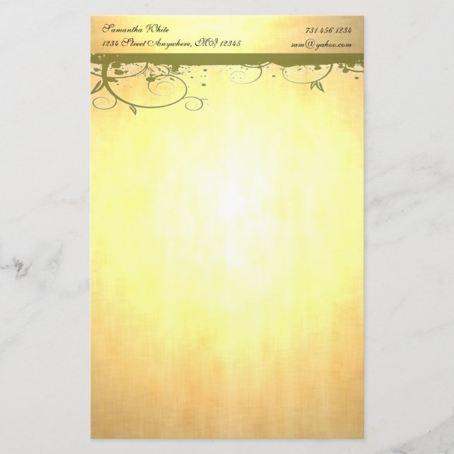 Papeterie Papier à lettres or avec perruques vertes (Devant)