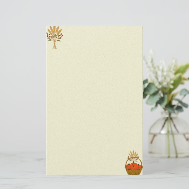 Papeterie Papier à Lettres Panier de Citrouilles  (Debout devant)