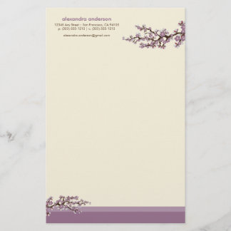 Papeterie Papier à lettres personnalisé Cherry Blossom (lava