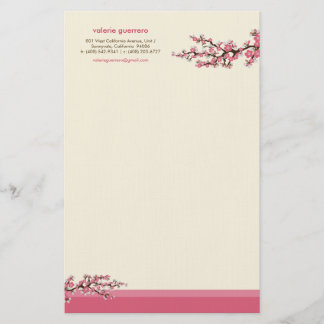 Papeterie Papier à lettres personnalisé Cherry Blossom (rose