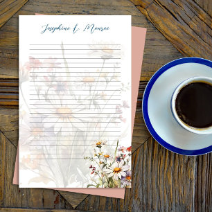 Papeterie Papier à lettres personnalisé Fleurs sauvages Lign