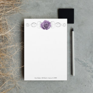 Papeterie Papier à lettres personnalisé Rose violet