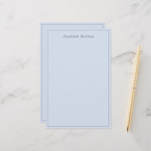 Papeterie Papier à lettres personnalisé simple Argent bl