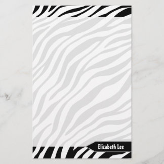 Papeterie Papier à lettres personnalisées en noir et blanc Z