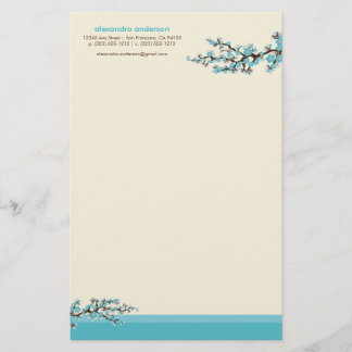Papeterie Papier à lettres personnalisés en fleurs de cerisi