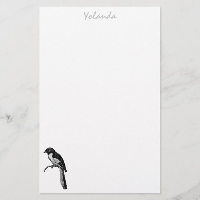 Papeterie Papier à lettres pour oiseaux personnalisé (Devant)