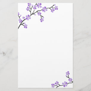 Papeterie Papier à lettres Purple Cherry Blossom