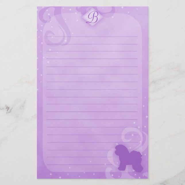 Papeterie Papier à lettres Purple Magic Bichon Frise (Devant)