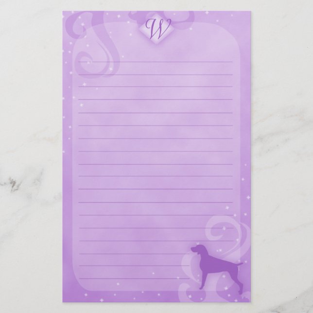 Papeterie Papier à lettres Purple Magic Weimaraner (Devant)