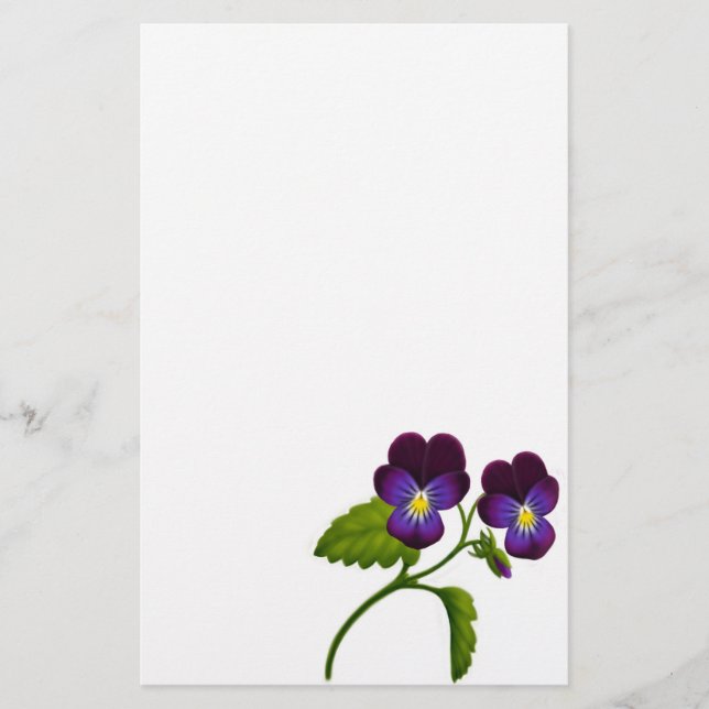 Papeterie Papier à lettres Purple Viola Pansy (Devant)