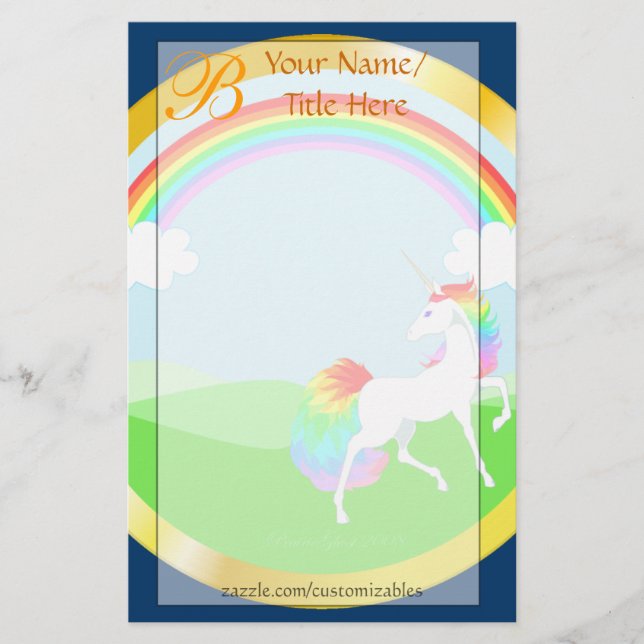 Papeterie Papier à lettres Rainbow Unicorn (Devant)