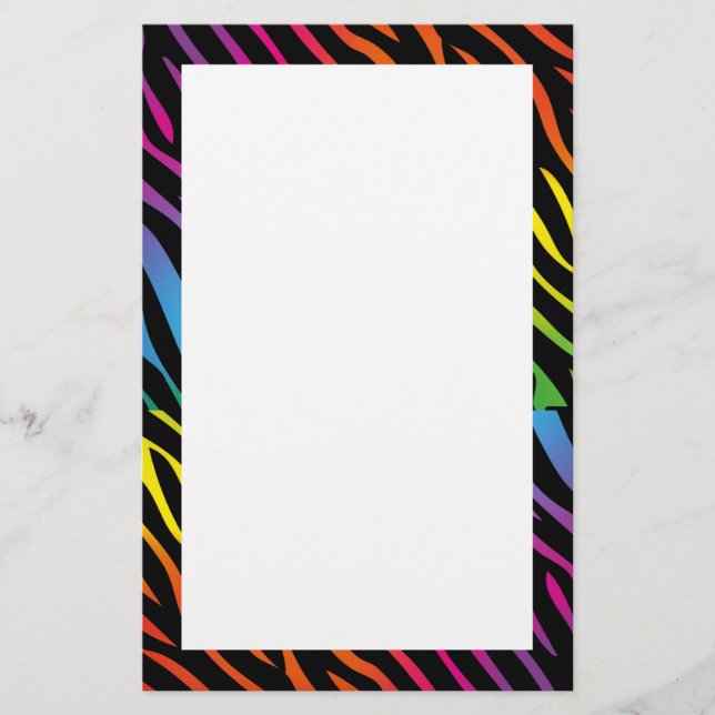 Papeterie Papier à lettres 'Rainbow zebra' (Devant)