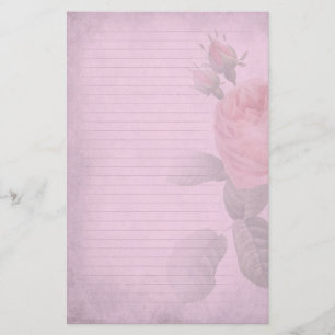 Papeterie Papier à lettres rayé par rose sombre de rose de