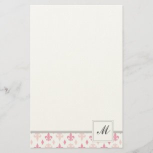 Papeterie Papier à lettres rose Fleur de Lis