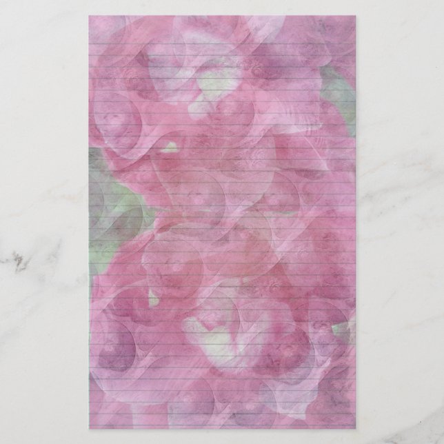 Papeterie Papier à lettres Rose - Lignes optionnelles (Devant)