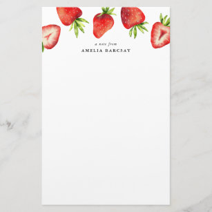 Papeterie Papier à lettres sur mesure fraise