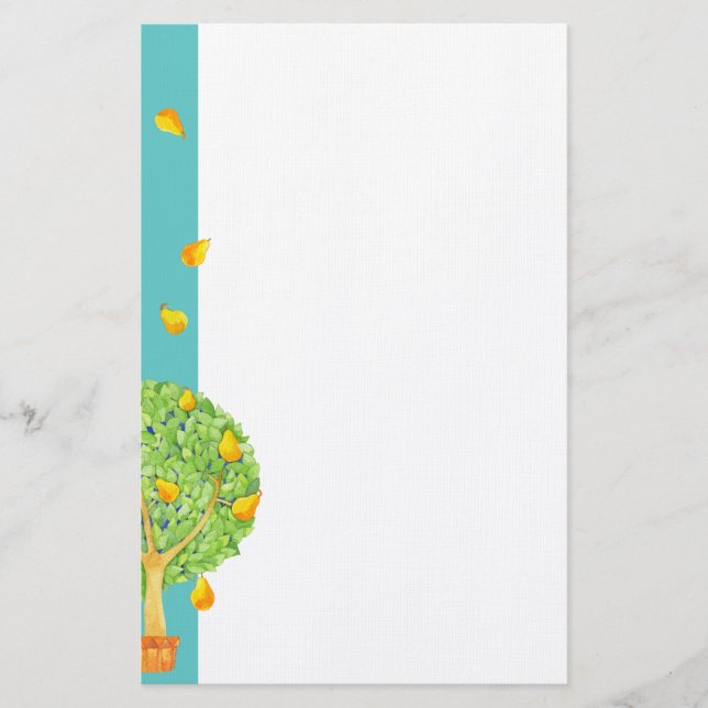 Papeterie Papier à lettres turquoise Pear Tree (Devant)