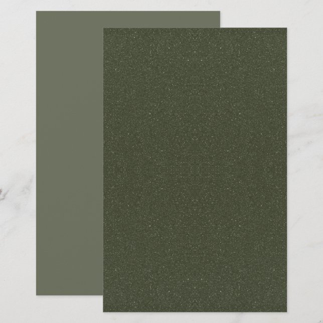Papeterie Papier à lettres vert mousse texturé - personnalis (Devant / Derrière)