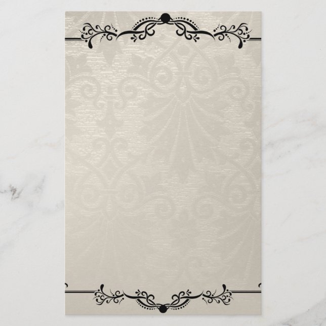 Papeterie Papier à lettres Vieux papier Crème Noir (Devant)