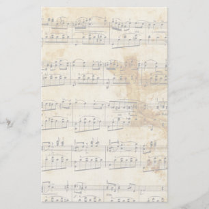 Papeterie Papier à lettres vintage Faded Old Sheet Music