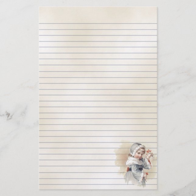 Papeterie Papier à lettres Vintage pour enfant d'hiver (Devant)
