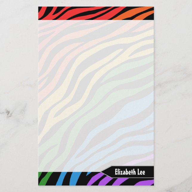 Papeterie Papier à lettres Zebra Print Rainbow Mix (Devant)