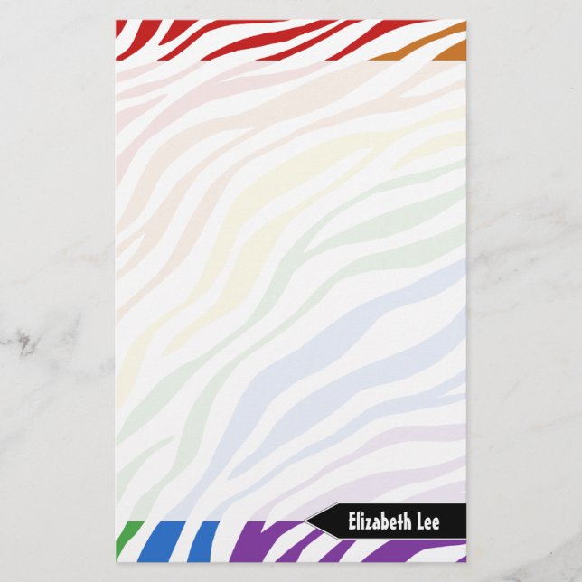 Papeterie Papier à lettres Zebra Print Rainbow Mix (Devant)