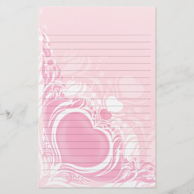 Papeterie papier à lignes de mariage avec un joli tourbillon (Devant)