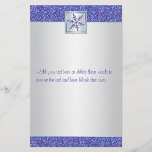 Papeterie Papier à Mariage de flocons de neige violet Aqua S