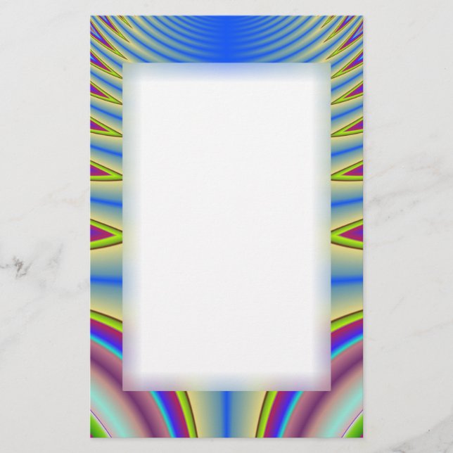 Papeterie Papier à papier fractal à tarte bleue (Devant)