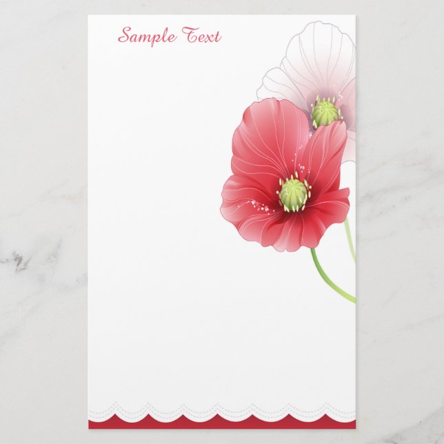Papeterie Papier À Papier Rouge Et Rose (Devant)
