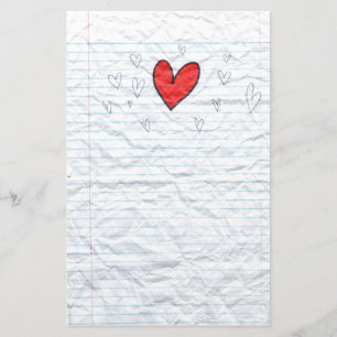 Papeterie Papier de carnet de griffonnage de coeur