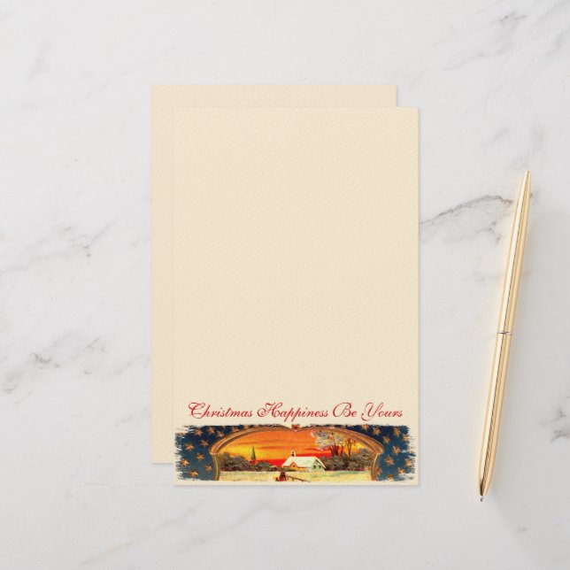 Papeterie Papier de Noël Patriotique vintage WWI (Devant/Arrière en situation)