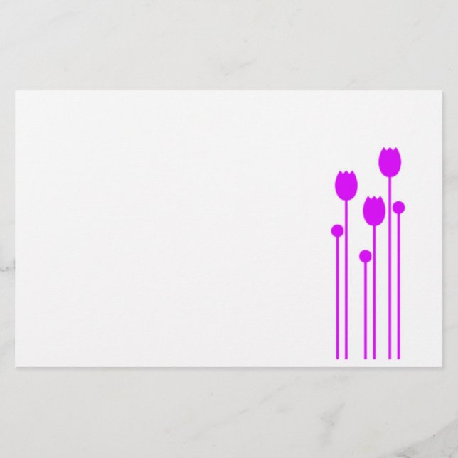Papeterie Papier de note design tulpe lila Papier à lettres  (Devant)
