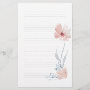 Papeterie Papier de note floral pour aquarelle rose