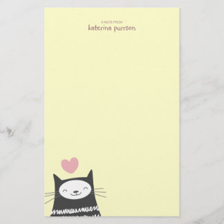 Papeterie Papier de note heureux de Personalizable de chat