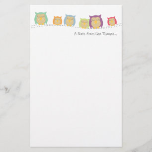 Papeterie Papier de note personnalisé de hibou