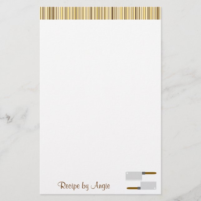 Papeterie Papier de recette de rayures de cuisine (Devant)