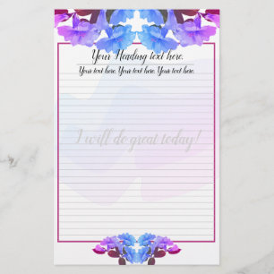 Papeterie Papier d'écriture de trompette bleu violet
