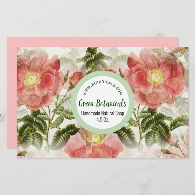 Papeterie Papier d'enveloppement des marques Roses d'aquarel (Devant / Derrière)