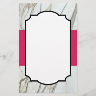 Papeterie Papier design moderne fuchsia blanc en marbre grec