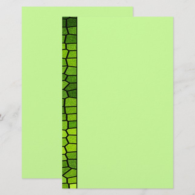 Papeterie Papier en mosaïque verte (Devant / Derrière)
