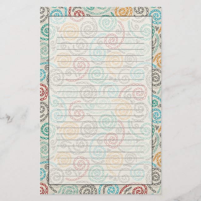 Papeterie Papier fripé par fantaisie de broderie (Devant)