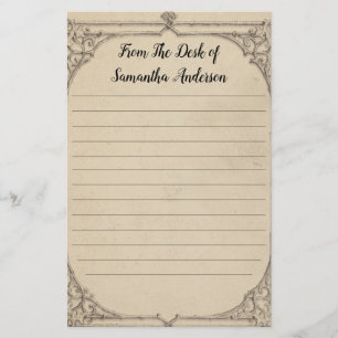 Papeterie Papier ligné antique vintage personnalisé 