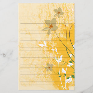Papeterie papier ligné au design floral doré moderne