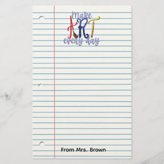 Papeterie Papier ligné bloc-notes de professeur d'art