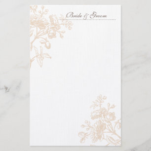 Papeterie Papier Mariage Rose Ecru
