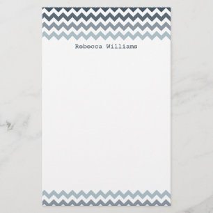 Papeterie Papier Motif Blue Chevron Zigzags