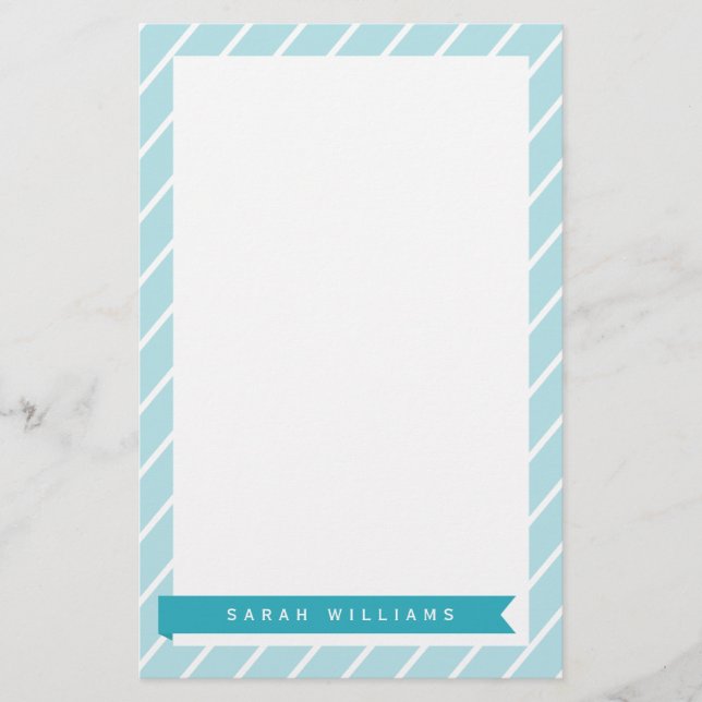 Papeterie Papier Motif Ocean Blue Stripes (Devant)
